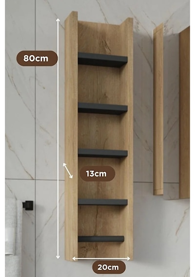 Zakkum Havluluk %100 Mdf Duvar Rafı Lefkas Meşe