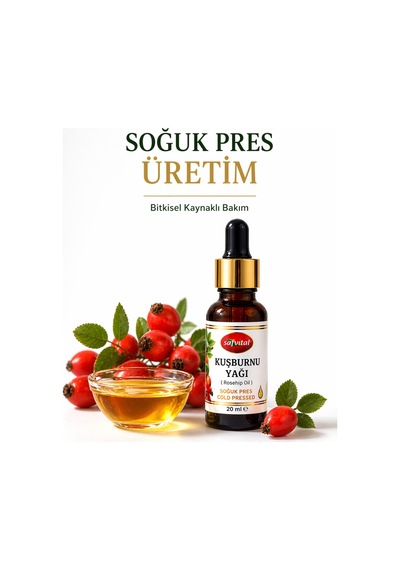 Kuşburnu Yağı 20 Ml Soğuk Pres Saf Cilt Bakım Yağı Yüz İçin Yoğun Nem Ve Işıltı Etkisi