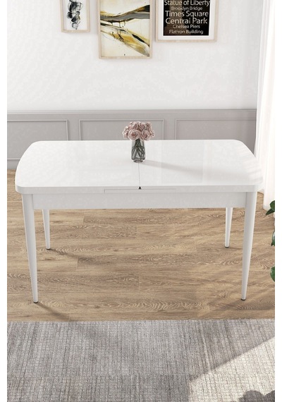 Canisa Concept Kor Serisi 70x114 Açılabilir Mutfak Masası Takımı Beyaz Masa 4 Gri Sandalye Masa Beyaz Sandalyeler Gri Canisa Concept Kor Serisi 70x114 Açılabilir Mutfak Masası Takımı Beyaz Masa 4 Gri Sandalye Masa Beyaz Sandalyeler Gri