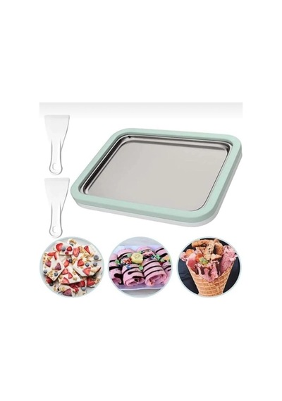 Ev Tipi Spatulalı Rulo Dondurma Tavası Yoğurt Dondurma Bowl Tabağı Dondurma Yapma Çok renkli