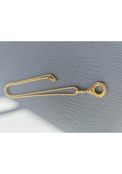 22ayar Altın Kaplama Çeyrek 60cm Kolye 3mm Halat Zincir Altın