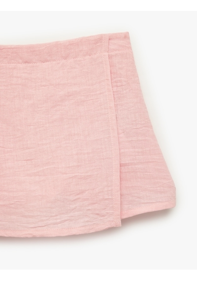 Koton Beli Lastikli Basic Şort Etek Pembe 6smg40007aw Gül