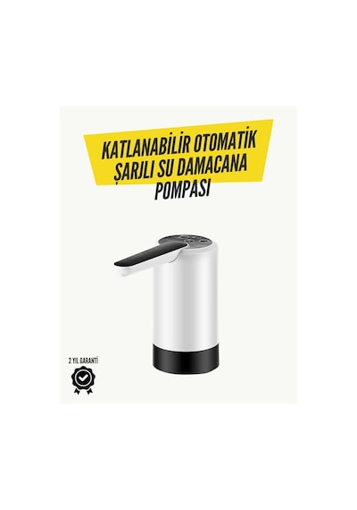 Hubrendy Tekno Katlanabilir Şarjlı Damacana Su Pompası Pratik Kullanım Diğer