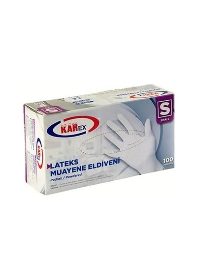 Omnipazar Karex Lateks Pudralı Eldiven 100'lü Paket Beyaz Small