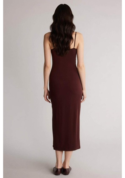 Defacto Bodycon Vücudu Saran Askılı Maxi Elbise H6454ax26smbn207 Kahve-bn207