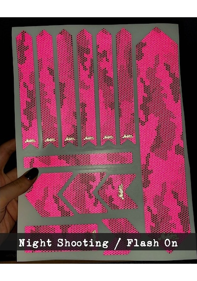 Bcy39 Reflektif Bisiklet Sticker Seti Avantaj Paket Pembe Siyah