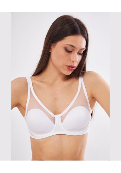 Le Jardin Linda Tül Detaylı Toparlayıcı İnce Soft Cup Sütyen B-c Beyaz