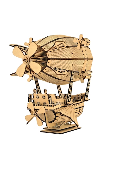 Zeppelin Ahşap Maket Seti Dıy 3d Puzzle Steampunk Hava Gemisi Koleksiyoner Modeli 316 Parça