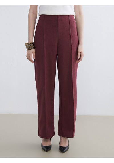 Lcw Comfort Mürdüm Beli Lastikli Kadın Süet Pantolon