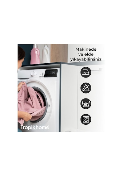 Polyester Kumaş Geometrik Desen Gri Banyo Perdesi + Askı Aparatı C-halkalı Duş Perdesi Gri