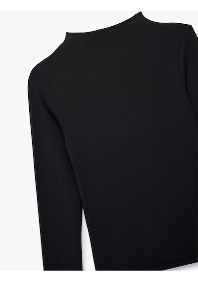 Koton Dik Yaka Slim Fit Modal Karışımlı Basic Uzun Kollu Tişört Siyah 6wal10518ık SIYAH Koton Dik Yaka Slim Fit Modal Karışımlı Basic Uzun Kollu Tişört Siyah 6wal10518ık SIYAH