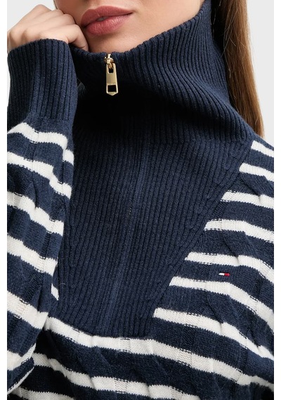 Tommy Hilfiger Bayan Kazak Ww0ww46425 0y7 Lacivert-beyaz Lacivert-beyaz