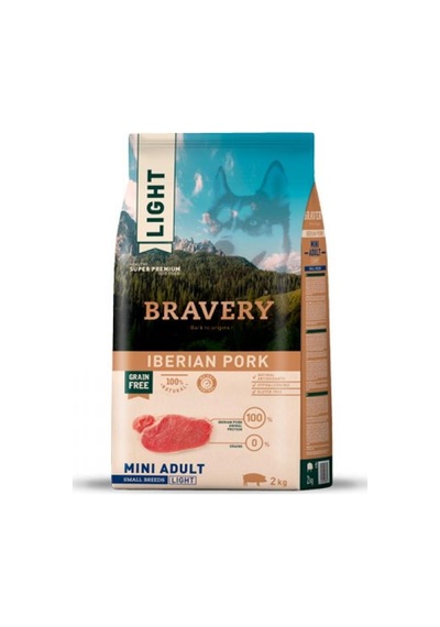 Bravery Tahılsız İberian Pork Light Küçük Irk Yetişkin Köpek Maması 2 KG