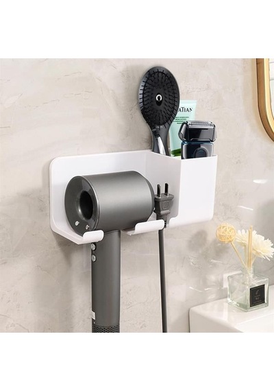 Sn-27125 Banyo Rafı Sabunluk Diş Fırçası Saç Kurutma Makinesi Beyaz