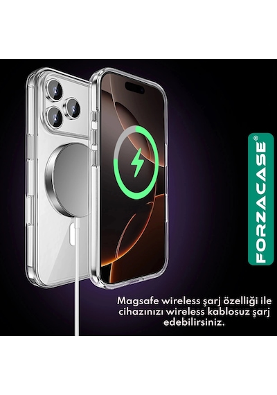 Forzacase Tecno Spark 40 Pro İle Uyumlu Clearmag Serisi Magsafe Özellikli Kristal Şeffaf Sert Kılıf