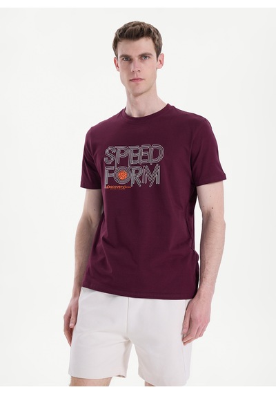 Discovery Expedition Bordo Pamuk Karışımlı T-shirt D6sm-tst3706