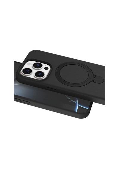Apple iPhone Uyumlu 14 Pro Max Regal Magsafe Standlı Kapak - Siyah Diğer