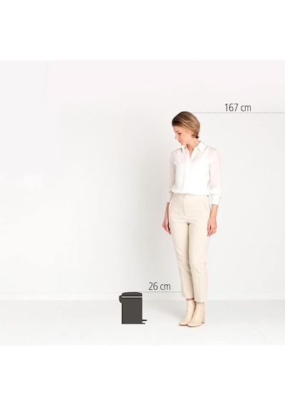 Brabantia Tret Çöp Kovası, İç Kovalı, Plastik, Çelik, Plastik, Mat Siyah, 3 Liter