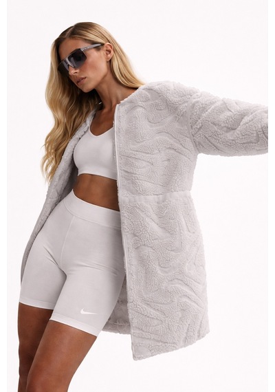 Nike Sportswear Cozy Terma Fit Women's Loose High Pile Jacket Kadın Bol Kesim Peluş Spor Ceket Krem