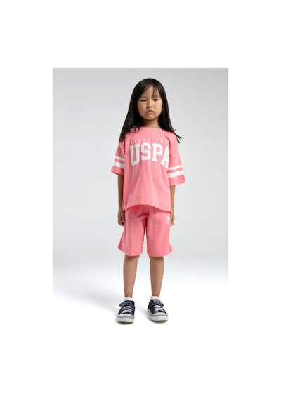 U.S. Polo Assn. U.s. Polo Assn Kız Çocuk Pembe Bermuda Takım Us2091-c-v2 Pembe