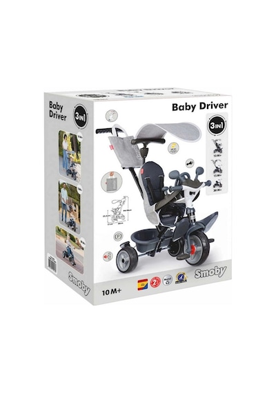 Smoby Baby Driver 3 Tekerlekli Bisiklet Gri