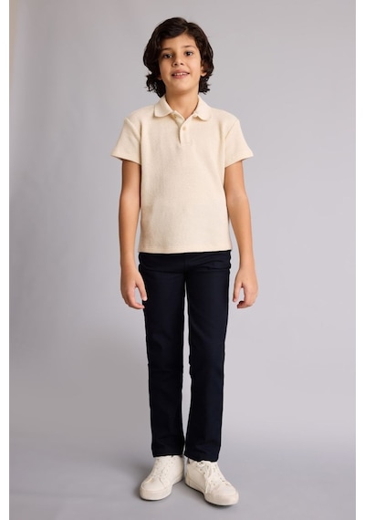 Defacto Polo Tişört Gabardin Pantolon 2'li Takım Erkek Çocuk G7091A826SM