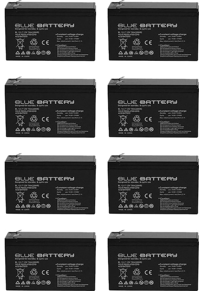 8 Adet Blue Battery 12v 7ah Bakımsız Kuru Akü 12 Volt 7 Amper Temmuz 2025 Üretim