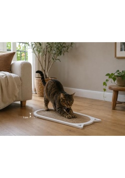 Dekoratif Ahşap Kedi Tırmalama Tahtası 20x45 Cm Jüt İp-doğal Kavak