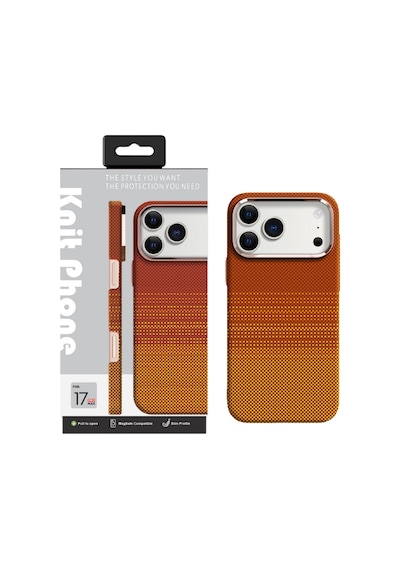 Knit Apple iPhone Uyumlu 17 Pro Max Kevlar Series Kılıf G - 45 Turuncu