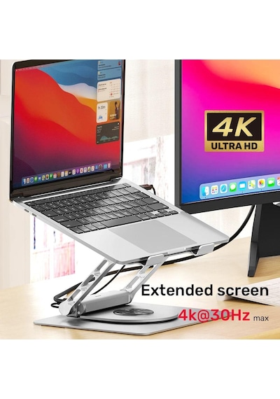 Unıtek 360 Derece Döner 5in1 Metal Notebook Standı Ethernet, 2xusd3.0, Hdmı, 100w Pd D1109b01
