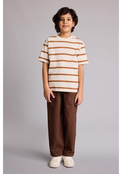 Defacto Barrel Fıt Düz Paça Gabardin Pantolon Erkek Çocuk G8336a826spbn254 Kahve-bn254