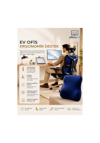 Ergonomik Ve Ortopedik Sırt Minderi Doğru Destek, Konforlu Oturuş