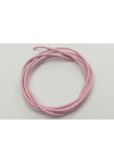 Hakiki Deri Sırım 2 Mm Yuvarlak Kordon 4 Metre 2 Mm / Pembe