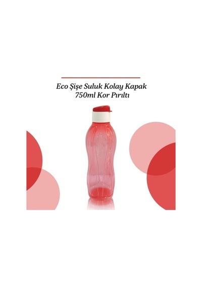 Eco Su Şişesi Suluk Matara 750 Ml Kor Pırıltı Kırmızı No Color