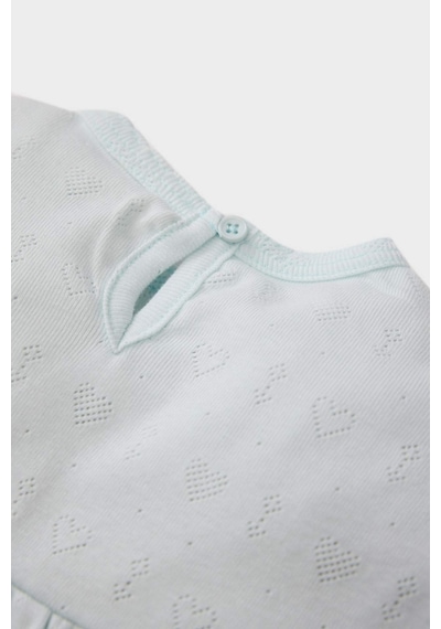 DeFacto Kız Bebek Pijama Takımı Ribana Uzun Kollu Üst Beli Lastikli Uzun Alt E0766A525SPBE61 Mavi