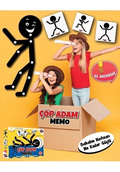 Çöp Adam Memo Kart Oyunu Hafıza Dikkat Ve Zeka Geliştirici Eğitici Aile Oyunu 3+ Yaş