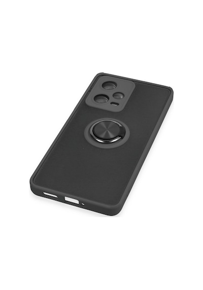 Xiaomi Redmi Note 12 5g Uyumlu Kılıf Montreal Yüzüklü Silikon Kapak - Siyah