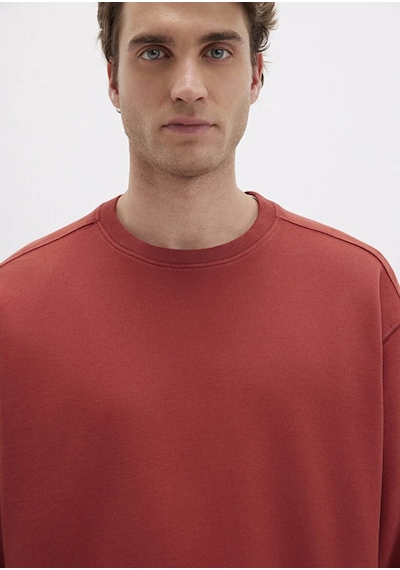 Mavi Koyu Kırmızı Erkek Sweatshirt M0s10482-70457 Koyu Kırmızı