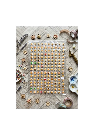 160 Adet Kabartmalı Emoji Sticker 1 Sayfa Diğer