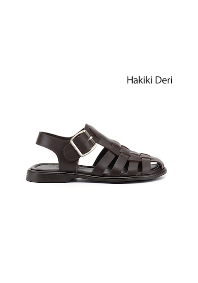 Gönderi(R) Gönderi R Kadın Kahve Antik Tokalı Bantlı Burnu Kapalı Hakiki Deri Sandalet Dyza75645058 Kahverengi