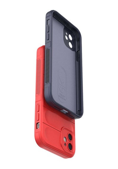 Apple iPhone Uyumlu 11 Kılıf Kamera Korumalı Esnek Silikon Parmak Şeritli Pazarplus Siyah