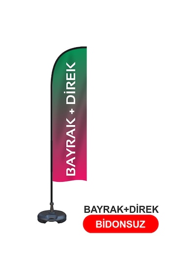 Özel Tasarımlı Yelken Bayrak 75x200 Cm Bayrak+direk Tek Ebat
