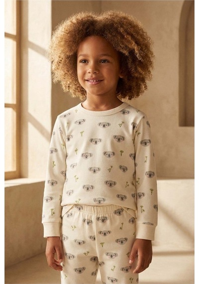 Katia&bony Çocuk Koala Desenli Pijama Takımı Ekru Lacivert