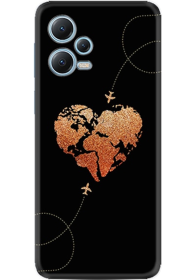 Xiaomi Redmi Note 12 5G Kılıf Silikon Desen Özel Seri Plane Heart 1721