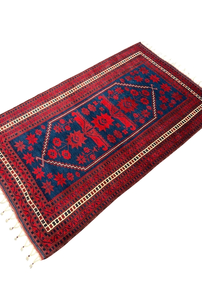 El Dokuma Sıfır Yağcıbedir Halısı 110x180 Kök Boya Yün İnce Halı Kırmızı