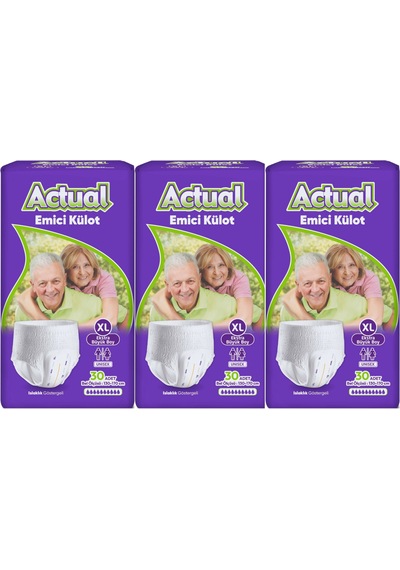 Actual Emici Külot Yetişkin Bezi Xl - Extra Large - Büyük 90 Adet