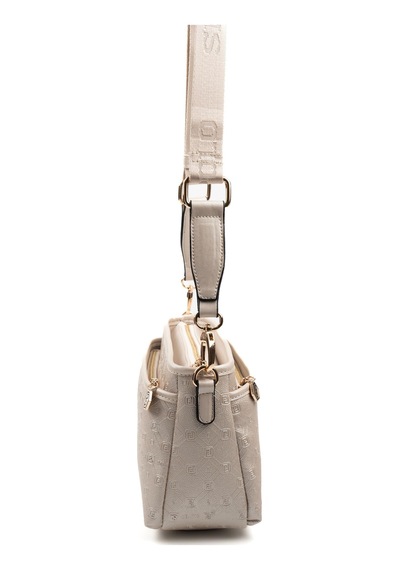 Silver Polo Sp1184 Kadın Çapraz Çanta Logolu Bej-s.bej