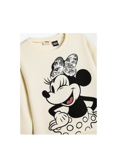 Koton Kız Çocuk Minnie Mouse Sweatshirt Lisanslı Pullu Payetli Uzun Kollu Bisiklet Yaka Şardonlu Ekru Koton Kız Çocuk Minnie Mouse Sweatshirt Lisanslı Pullu Payetli Uzun Kollu Bisiklet Yaka Şardonlu Ekru