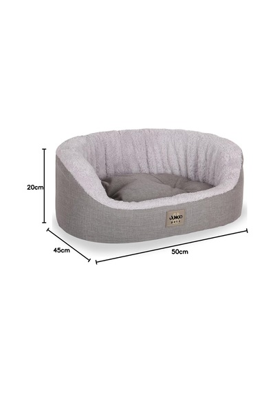 Tobby Kedi Ve Köpek Yatağı Açık Gri 54x64x21 Cm, Sakinleştirici Tasarım, Yükseltilmiş Yan Destek, Ultra Yumuşak, Çift Taraflı Yıkanabilir Minder, Çıkarılabilir Kılıf, Kaydırmaz Taban Yatak M