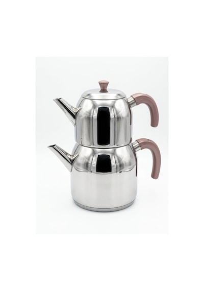 Hünkar Diva Aile Boyu Bagalit Kulp Çelik Çaydanlık - Rose Inox